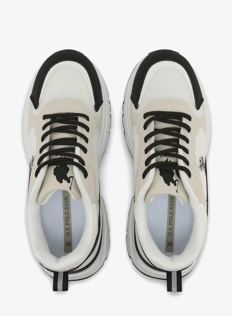 U.S. Polo Assn. white Women's White and Black Sneakers - Bold Rugged Style with Durable Sole for Outdoor Wear for Women | Best Price UAE